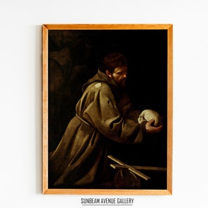 Caravaggio Wall Art | Saint Francis In Prayer (c1606) | Baroque Painting | Religious Art | Instant Download | Printable Wall Art - 0825P