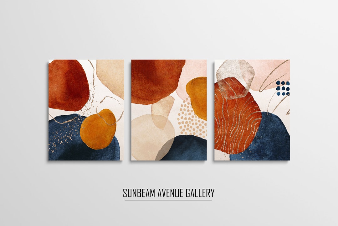 Set of 3 Prints, Abstract Wall Art Set of 3, Colorful Wall Art ...