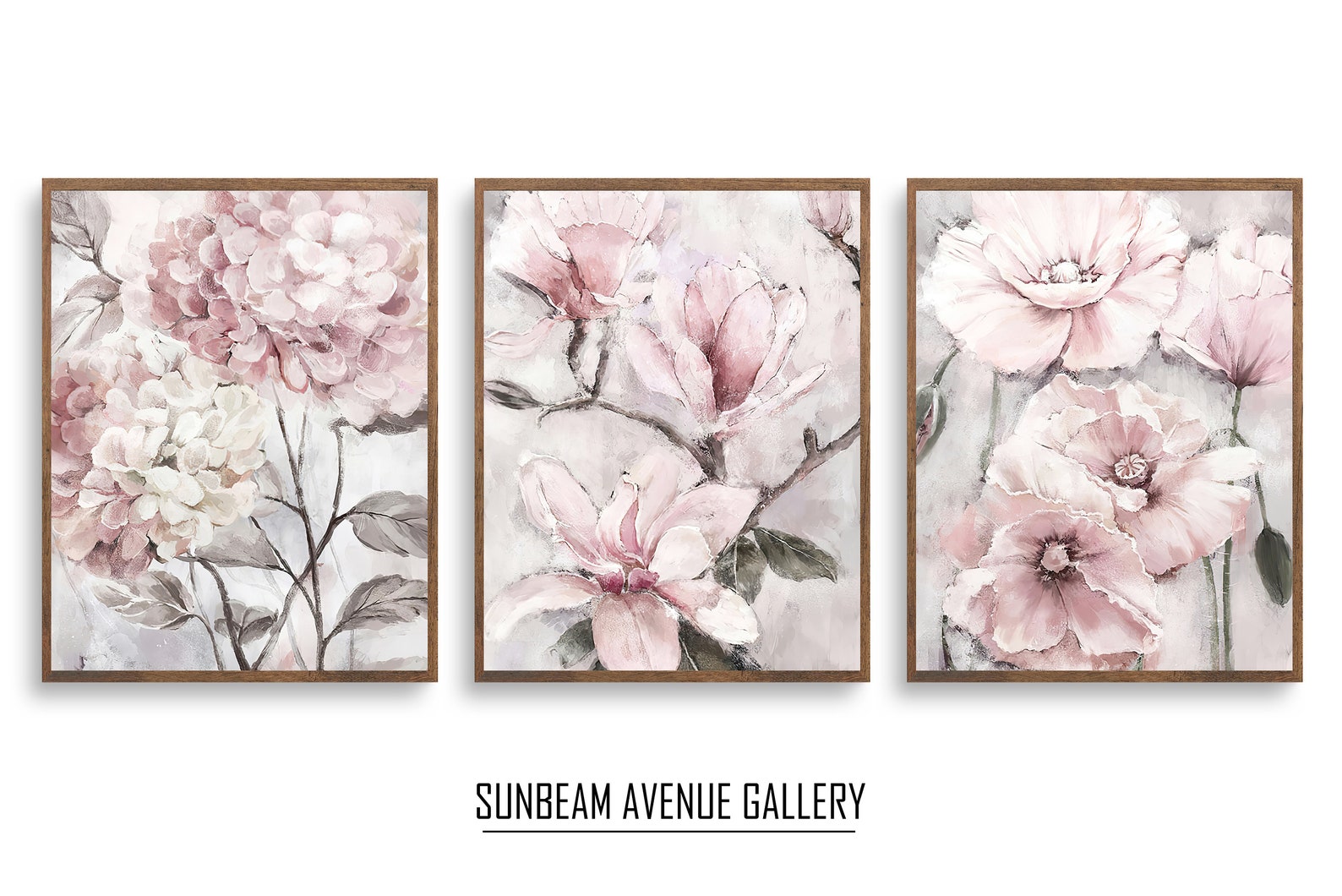 Set of 3 Peony Wall Art Set of 3 Prints, Pink Flower Prints 3 Piece ...