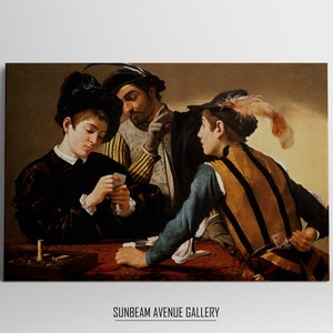 Caravaggio Wall Art | Cardsharps (c1597) | Baroque Painting | Religious Art | Instant Download | Printable Wall Art - 0796P