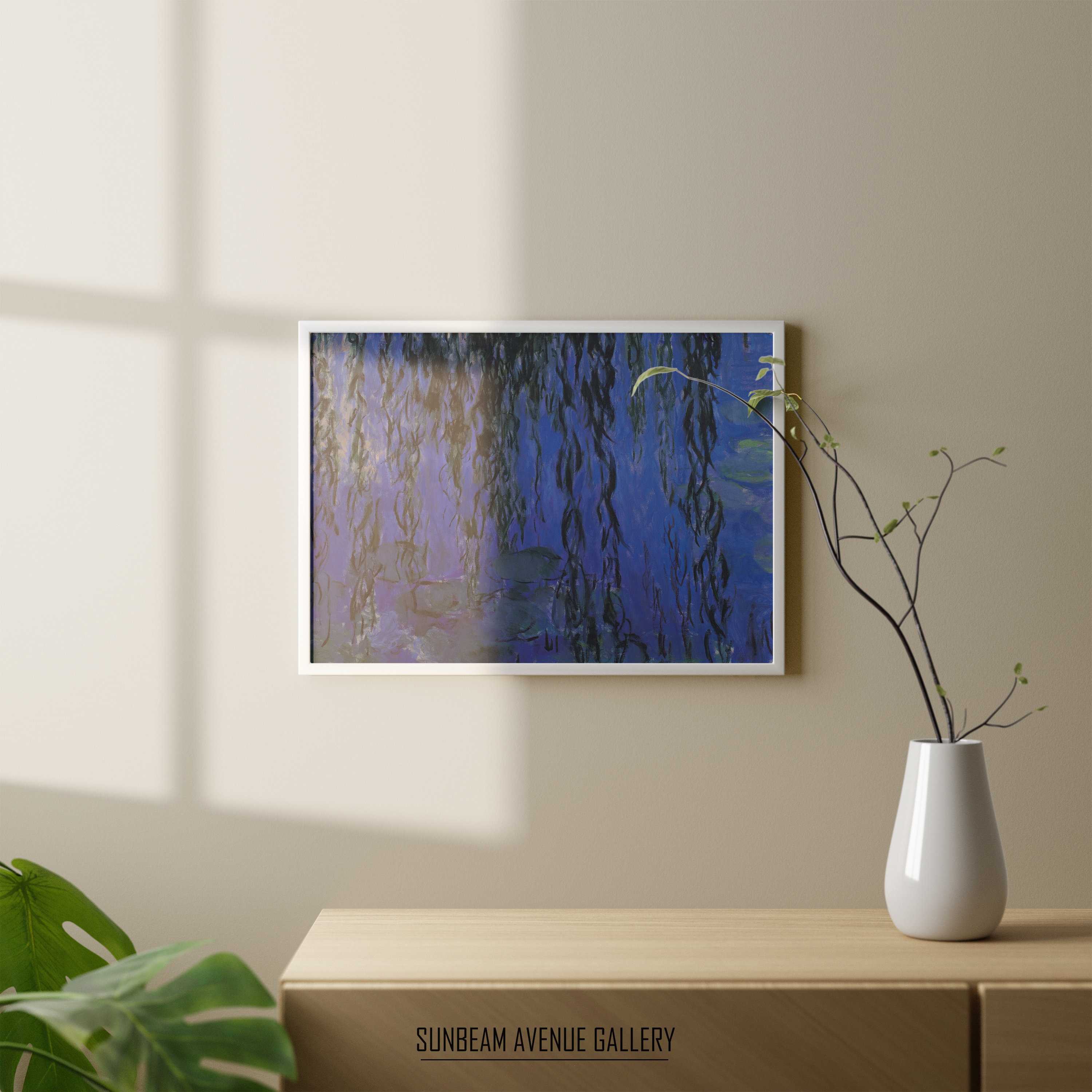 Claude Monet Wall Decor | Water Lilies and Weeping Willow Branches 1916 ...