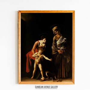 Caravaggio Wall Art | Madonna And Child With St Anne(c1605 6). | Baroque Painting | Religious Art | Instant Download - 0819P