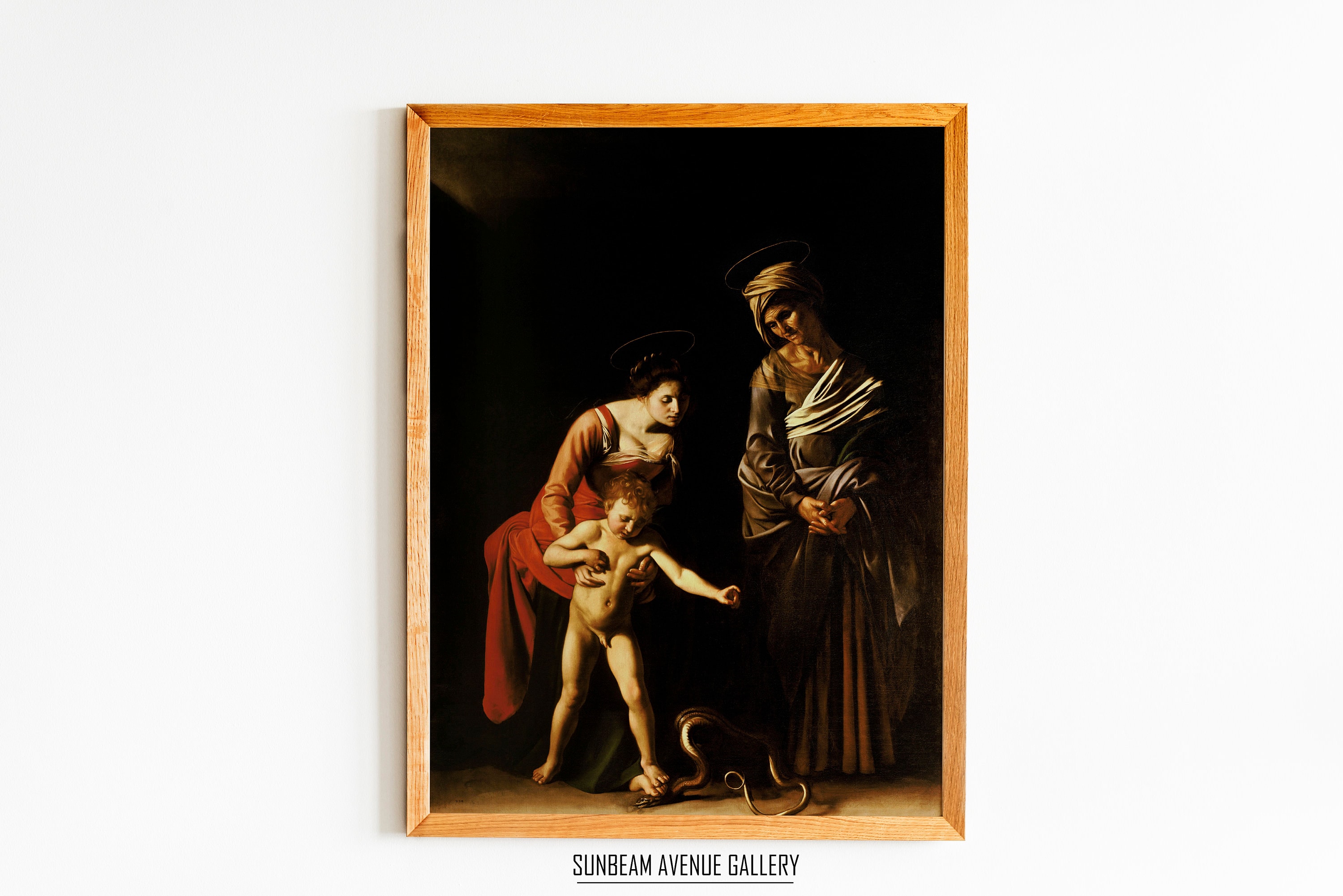 Caravaggio Wall Art | Madonna And Child With St Anne(c1605 6). | Baroque Painting | Religious Art | Instant Download - 0819P