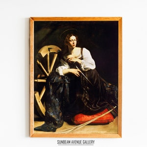 Caravaggio Wall Art | Saint Catherine Caravaggio (1598) | Baroque Painting | Religious Art | Instant Download | Printable Wall Art - 0827P