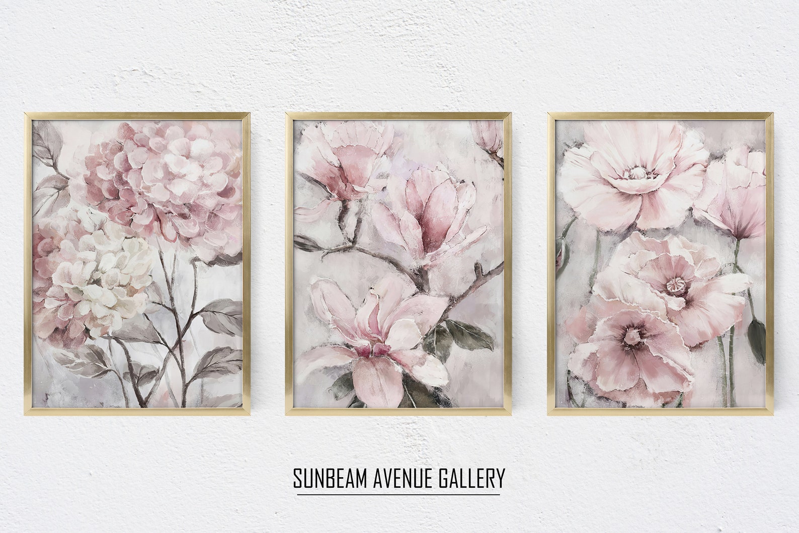 Set of 3 Peony Wall Art Set of 3 Prints, Pink Flower Prints 3 Piece ...