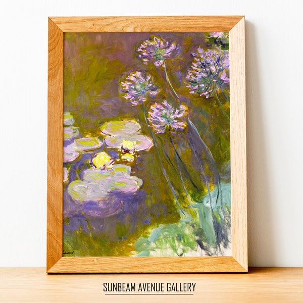 Claude Monet Wall Decor | Water Lilies And Agapanthus | Famous Painting | Instant Download | Fine Art | Printable Wall Art - 0425P