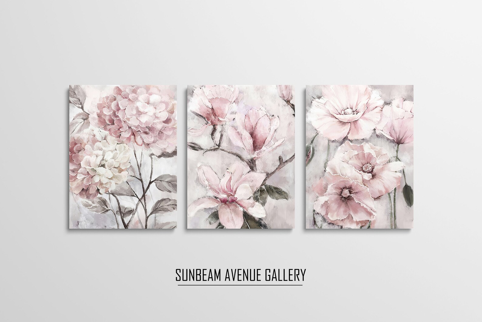 Set of 3 Peony Wall Art Set of 3 Prints, Pink Flower Prints 3 Piece ...