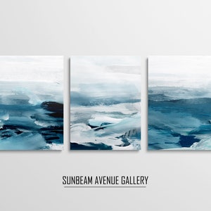 Printable Wall Art, Blue White Set Prints, Abstract Wall Art, Set of 3 Abstract Art, Set of 3 Prints, Blue White Printable, Digital - 1681PL