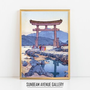 Antique Japanese Wall Art | Benten Shrine At Nezugaseki | Asian Painting | Ukiyo-e Art | Vintage Hokusai Prints - 0949PJ