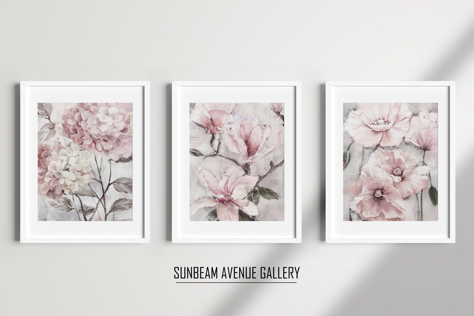 Set of 3 Peony Wall Art Set of 3 Prints, Pink Flower Prints 3 Piece ...