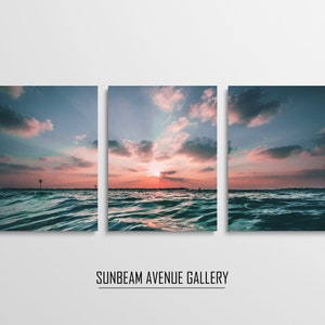 3er Set Strand Druck Ozean Wandkunst, Strand Wandkunst 3er Set Ozean Fotografie Ozean Druck Küsten Wandkunst, Wellen Wand Dekor, Meer - 1414P