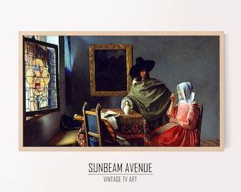 Samsung Frame TV Art | La Copa De Vino | Johannes Vermeer | Famous Artist | Classic Fine Art | LG TV art | Instant Download - 1091TVFA