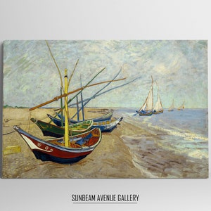 Vincent van Gogh Wall Decor | Vissersboten Op Het Strand Van Les Saintes Maries De La Mer | Famous Painting | Instant Download - 0518PH