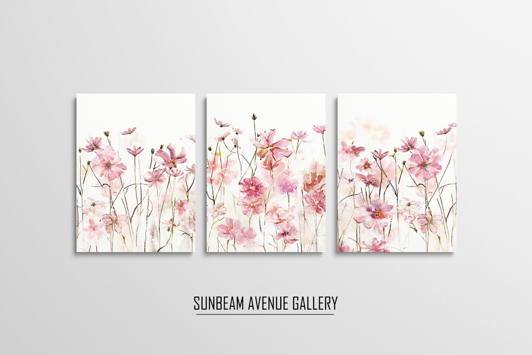 Set of 3 Set of 3 Wildflower Prints - Floral Instant Art - Printable ...