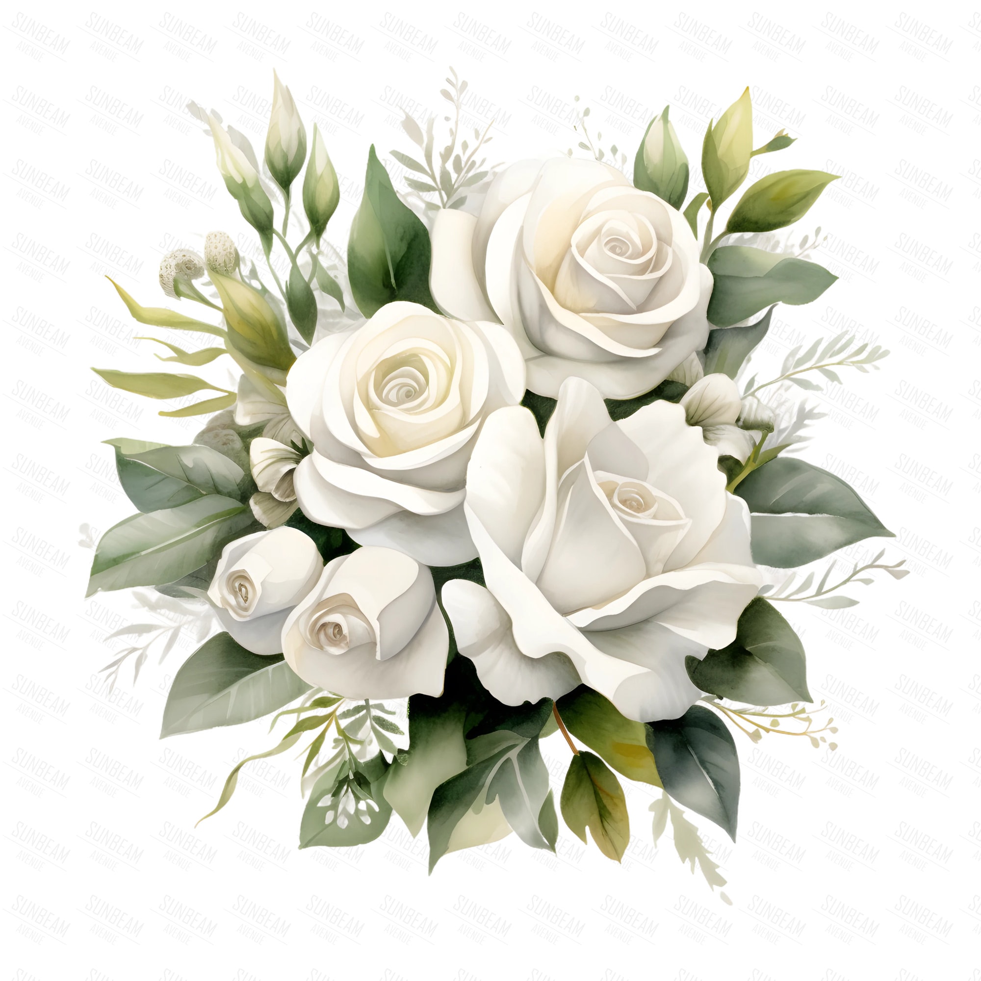 Rustic White Roses 24 Rustic White Rose Clipart Bundle, Transparent PNG, Flower Bouquets ...