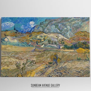 Vincent van Gogh Wall Decor | Landscape At Saint Rémy (enclosed Field With Peasant) 1889 | Famous Painting | Instant Download - 0483PH