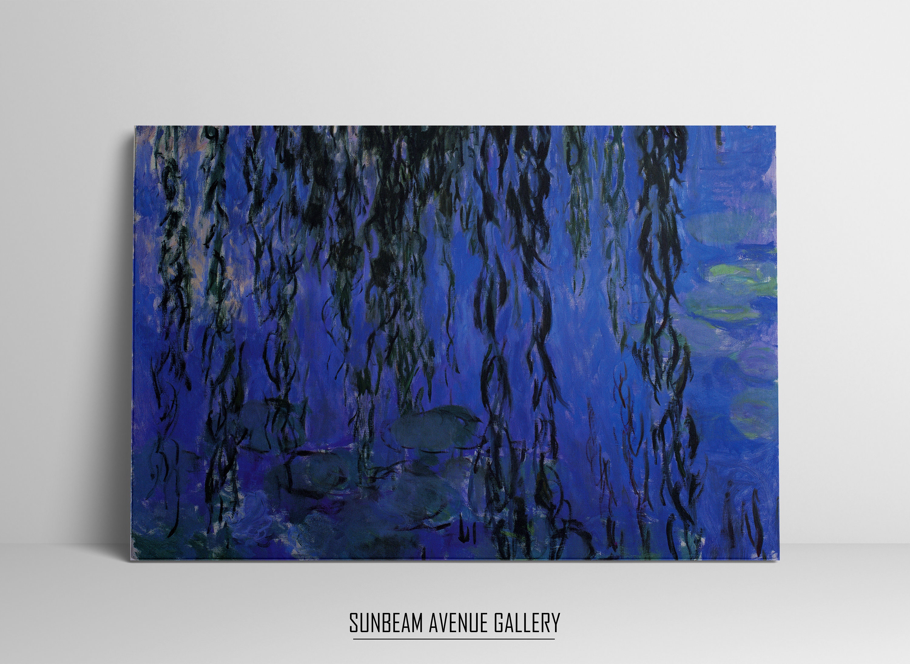 Claude Monet Wall Decor | Water Lilies and Weeping Willow Branches 1916  1919 | Famous Painting | Instant Download | Fine Art - 0583PH - Etsy Israel, image size:3000x2187