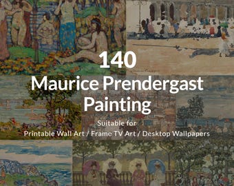 Set di 140 stampe di Maurice Prendergast, immagini artistiche ad alta risoluzione, download digitale, stampe da parete, stampe vintage di tendenza - 2669PC