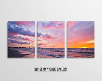 Set of 3 Beach Print Ocean Wall Art, Beach Wall Art Set of 3 Ocean Photography Ocean Print Coastal Wall Art, Waves Wall Decor, Sea - 1433P