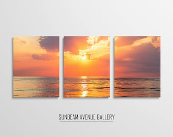 Set of 3 Beach Print Ocean Wall Art, Beach Wall Art Set of 3 Ocean Photography Ocean Print Coastal Wall Art, Waves Wall Decor, Sea - 1430P