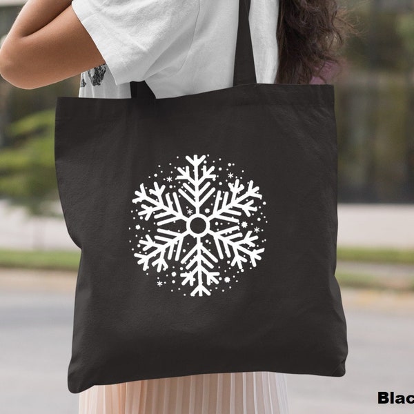 Christmas Snowflake Bag, Snowflake Women Tote Bag, Christmas Gift, Christmas Snowflakes Gifts, Cute Christmas, Canvas Tote Bag, Holiday Gift