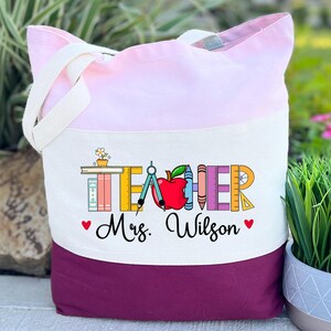 Personalized Teacher Bag, Teacher Tote Bag, Tote Bag For Teacher, Teacher Appreciation Gifts, Gifts for Teachers, Back to School Gift