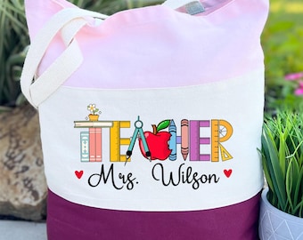 Personalized Teacher Bag, Teacher Tote Bag, Tote Bag For Teacher, Teacher Appreciation Gifts, Gifts for Teachers, Back to School Gift