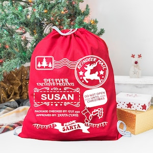 Personalized Santa Sack, Custom Name Santa Sack, Christmas Sack, Christmas Bag, Sack for Presents, Christmas Gift, Xmas Sack, Santa Sack