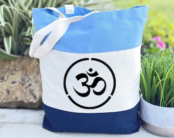 Om Yoga Tote Bag, Ohm Symbols, Yoga Symbols, Meditation Tote Bag, Aum Symbol, Gift for Her, Canvas Tote Bag, Gift for Yoga, Yoga Lover Totes