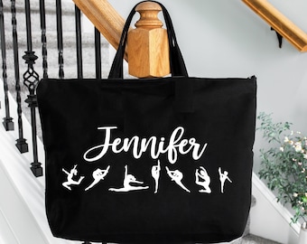 Personalized Gymnastics Tote Bag, Custom Name Gymnast Bag, Custom Dancer Gift, Custom Coach Bag, Gift For Gymnast, Gymnast Birthday Gift Bag