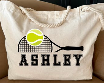 Custom Tennis Tote Bag, Tennis Team Bag, Tennis Player Gift Bag, Tennis Bag, Tennis Lover Gift, Tennis Gifts, Tennis Coach Gift