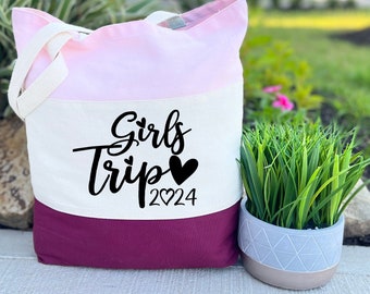 Girls Trip 2024 Tote Bags, Traveler Girls Trip Bag, Gift for Girls, Travel Lover Gift, Road Trip Gift, Sisters Trip Bag, Girls Party Gift