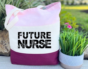 Future Nurse Tote Bag, Nursing School Student Tote Bag, RN Registered Nurse Grad Totes, Canvas Tote Bag, Nurse Tote Gift, Daily Nurse Tote