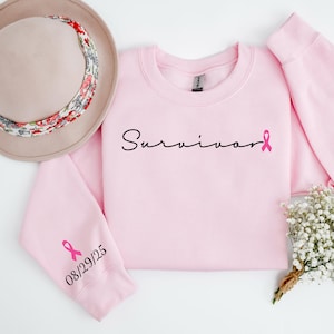 Survivor Sweatshirt, Breast Cancer Awareness Sweatshirt, Pink Ribbon Sweatshirt,  Breast Cancer Fighter Sweatshirt, Breast Cancer Hoodie