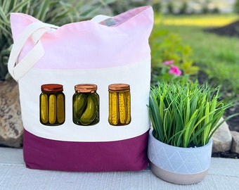 Pickle Jar Tote Bag, During Canning Season Bag, Trendy Tote Bag, Funny Pickle Jar Bag, Fermentation Gift, Pickle Lovers Gift, Foodie Gift