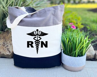 Registered Nurse Tote Bag, Nurse Tote Bag, Nurse Graduation Gift, RN Tote, Nurse Gift, RN Canvas Bag Gift, Gift for Nursing Student