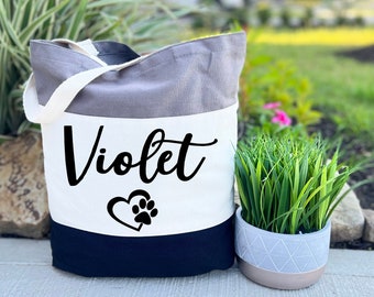 Personalized Dog Tote Bag, Dog Mom Bag, Custom Dog Mom Gift, Personalized Pet Bag, Pet Gift, Personalized Tote Bag Women, Canvas Tote Bag