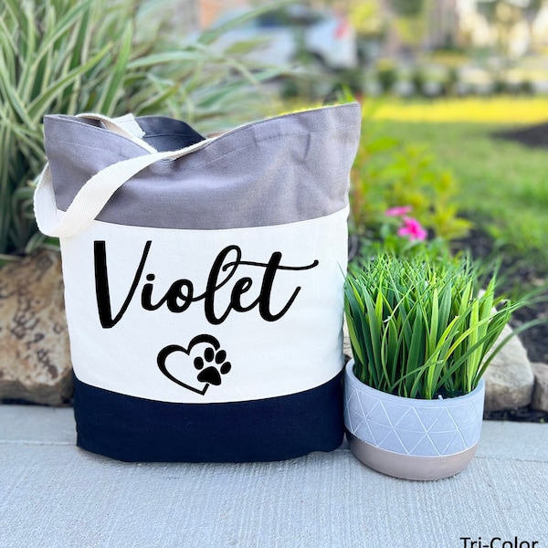 Personalized Dog Tote Bag, Dog Mom Bag, Custom Dog Mom Gift, Personalized Pet Bag, Pet Gift, Personalized Tote Bag Women, Canvas Tote Bag