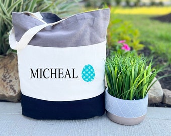 Personalized Easter Totes, Easter Egg Hunt Tote Bag, Women Gift for Easter Day, Cute Easter Tote Bag, Easter Tote Bag, Easter Gift for Woman