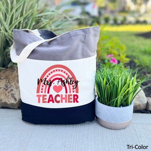 Custom Teacher Valentine Day Tote Bag, Valentine Gift for Teacher, Valentines Day Bag for Teachers, Teacher Valentine's Day, Teacher Gift