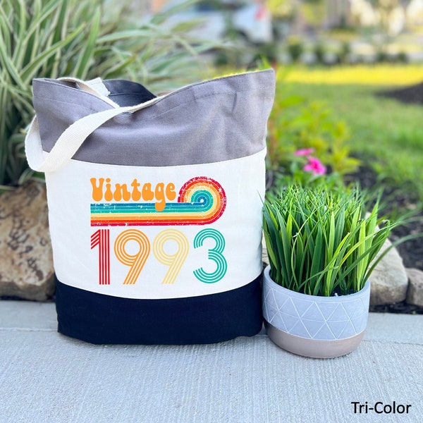 1993 Retro Tote Bag, Canvas Tote Bag, 30th Birthday Gift, 30th Birthday Gift Bag, 1993 Vintage Bag, 1993 Vintage Tote Bag, 1993 Birthday Bag