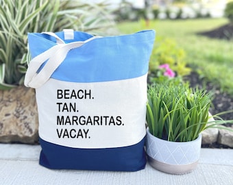 Personalized 4  Favorite Things Tote Bag, Four Favorite Things, Beach Totes, Canvas Tote Bag, Custom Tote Bags, Personalized Beach Tote Bag