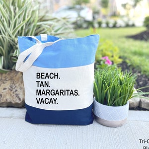 Personalized 4  Favorite Things Tote Bag, Four Favorite Things, Beach Totes, Canvas Tote Bag, Custom Tote Bags, Personalized Beach Tote Bag