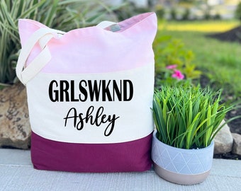 Personalized Girls Weekend Trip Gift, Custom Girls Trip Tote Bag, Custom Name Weekend Trip Gift, Girls Travel Bag, Girls Weekend Gift Bag