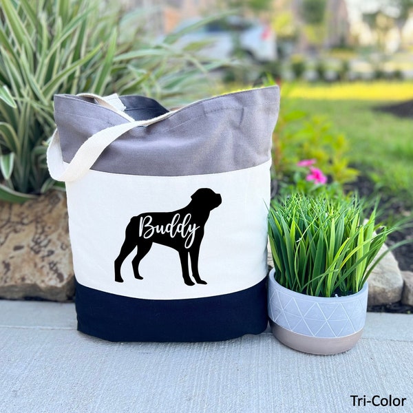 Personalized Rottweiler Tote Bag, Rottweiler Handbag, Funny Rottweiler Gift Bag, Custom Rottweiler Lovers Gift, Canvas Tote Bag