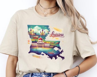 Louisiana State T-shirt, Louisiana Map Shirt, Louisiana Vacation Shirt, Louisiana Girls Trip Shirt, Louisiana Love Shirt, Louisiana Home Tee