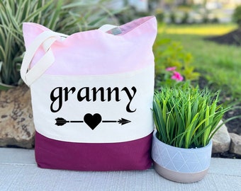 Granny Canvas Tote Bag, Granny Gift Idea, Book Bag, Grandma Gift, Granny Christmas Gift, Granny Mother's Day Gift, Gift for Grandmother