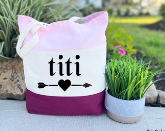 Titi Tote Bag, New Titi Bag Gift, Titi Bag, Cute Titi Bag, Gift For Titi, New Titi Announcement, Titi Birthday Gift, Gifts For Aunts