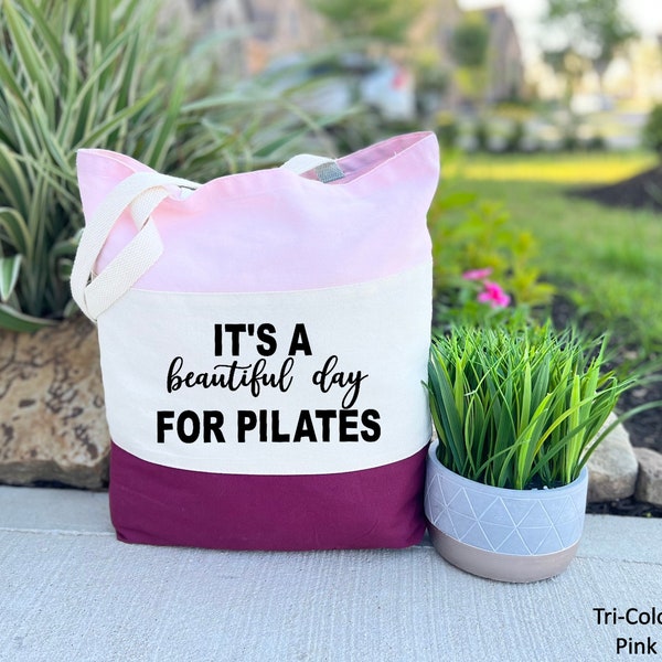 It's A Beautiful Day for Pilates Tote Bag, Pilates Mom Gift, Workout Gym Tote Bag, Canvas Tote Bag, Pilates Mom Tote Bag, Pilates Tote Bag