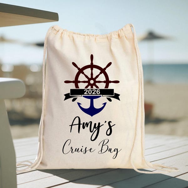 Personalized Cruise Backpack, Cruise Trip Bags, Cruise Squad Party Favor Bags, Cruise Drawstring Bag, Trendy Cruise Bag, Nautical Anchor Bag
